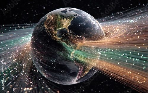 Earth connected by fiber optics