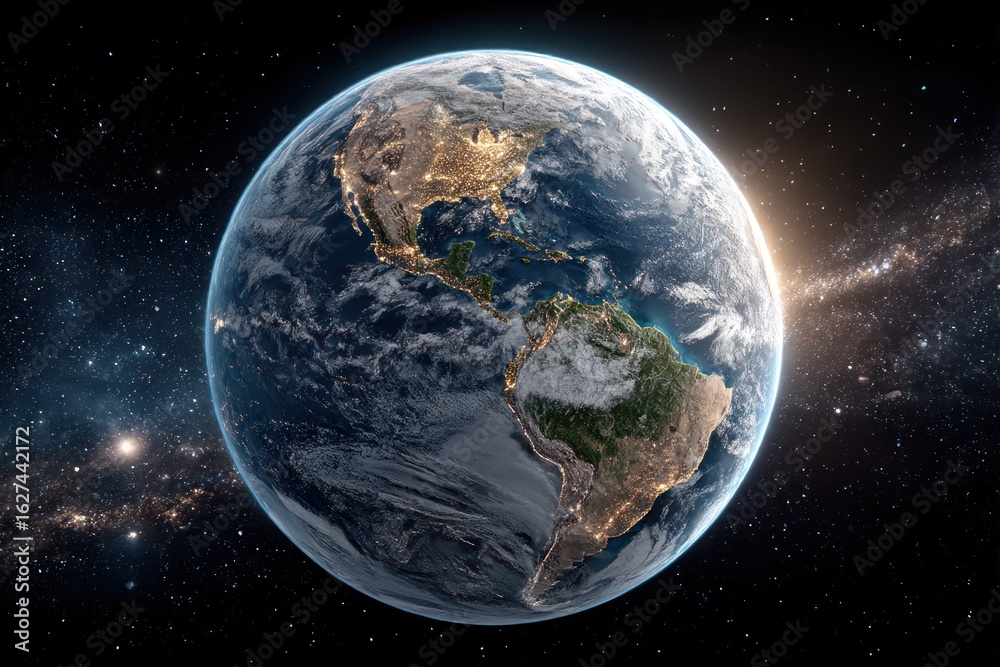 Obraz premium Earth from space, night