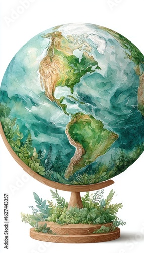 Earth globe, artistic rendering (2)