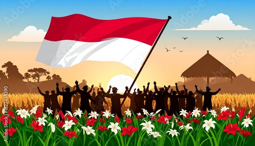 Indonesian flag ilustration