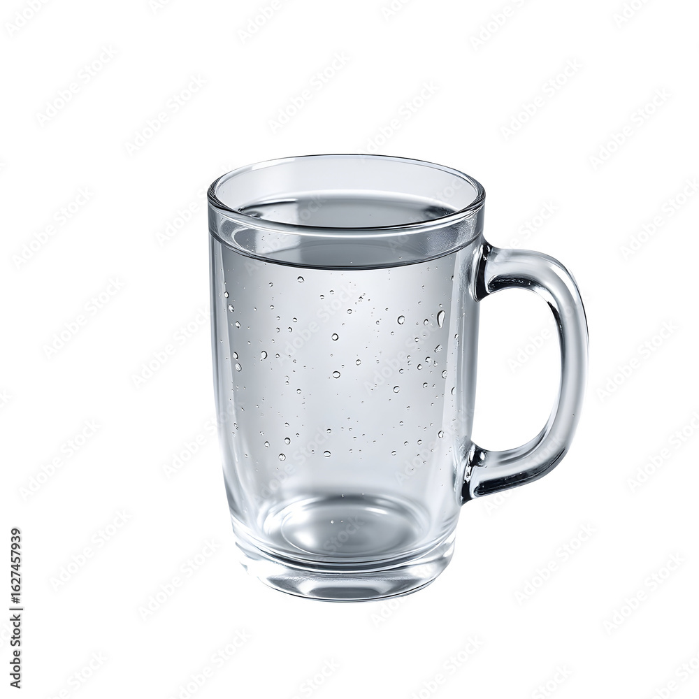 Glass of Water Transparent Mug with Liquid on Isolated Background Glass of Water Transparent Mug with Liquid on Isolated Background
