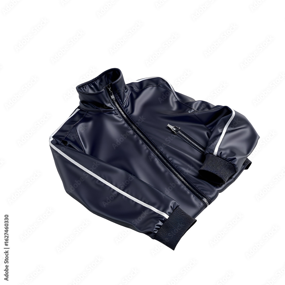 Navy Blue Track Jacket with White Stripes Navy Blue Track Jacket with White Stripes
