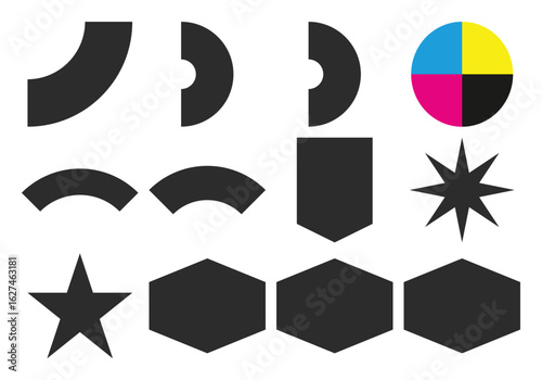 Versatile cmyk vector design with bold primary and secondary colors suitable for print and digital applications