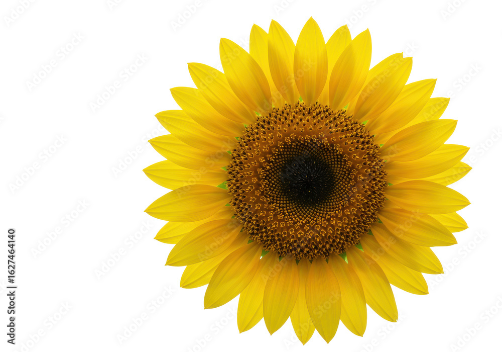 Fototapeta premium Vibrant sunflower in full bloom against a clear blue sky, symbolizing summer joy