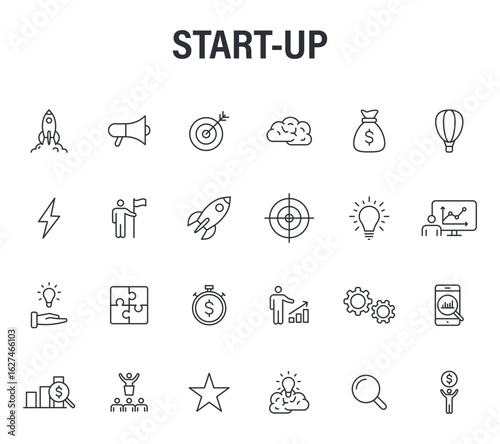 Business & Finance icon outline vector Illustration mega icons design new