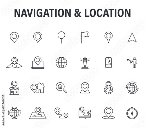 Business & Finance icon outline vector Illustration mega icons design new