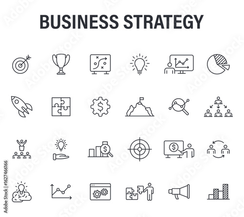 Business & Finance icon outline vector Illustration mega icons design new