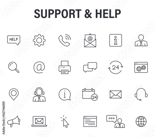 Business & Finance icon outline vector Illustration mega icons design new