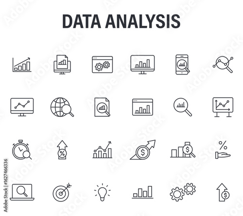 Business & Finance icon outline vector Illustration mega icons design new