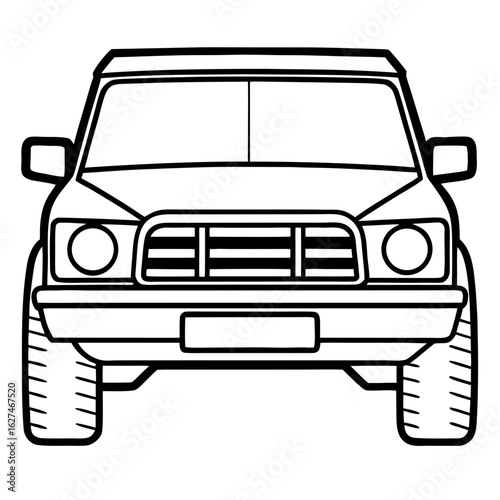 Close-Up Transparent Crossover Utility Vehicle SVG Clipart Car Illustration