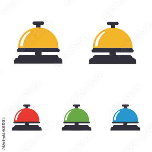 Colorful Service Bell Icons vector illustration Reception Desk Hotel