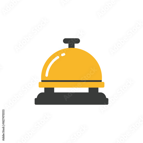 Gold Service Bell Icon vector illustration Reception Hotel Restaurant 