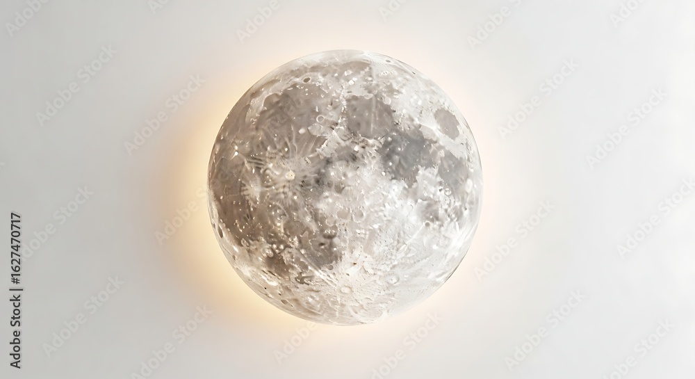 Obraz premium Realistic Spherical Moon Lamp With Intricate Surface Details Creates a Mystical Ambiance