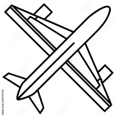Close-Up X-Plane Illustration on Transparent White Background – SVG Vector Graphic