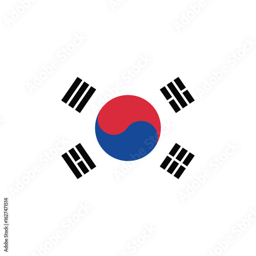 South Korea Flag Vector Illustration