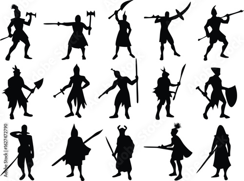Black silhouette of a Roman legionary soldier Roman soldier warrior