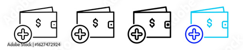 Top up Icon Set Collection in Creative Outline Style for Business Featuring Multiple Thickness Variations for Finance Payment App Web Mobile Dashboard UI UX and E Commerce Design Projects