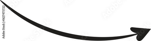 Doodle Curved Arrow with Heart Tip