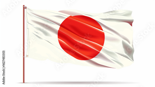 Flag of Japan vector illustration isolated on white background Free Download Flag of Japan vector illustration isolated on white background - GFXLoad