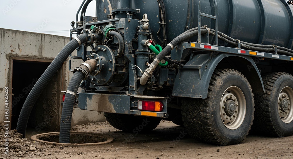 Fototapeta premium Septic Tank Pumping Truck
