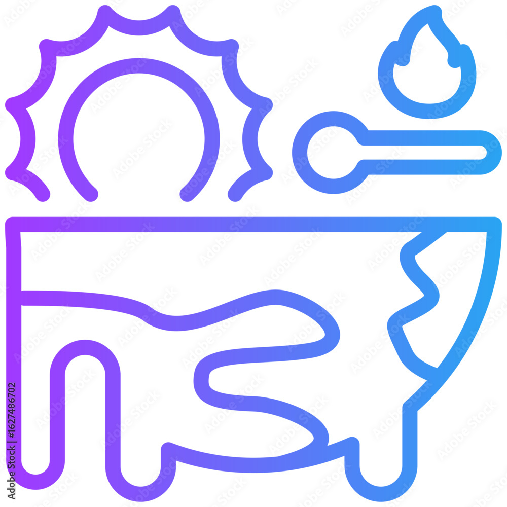 Fototapeta premium Climate Change icon for weather, business, website, application, printing, document, poster design, etc