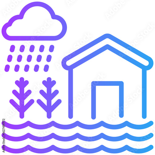 downpour deluge icon for weather, business, website, application, printing, document, poster design, etc