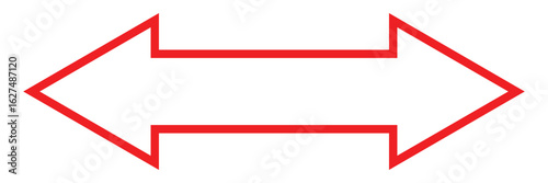 This is an illustration of an arrow going in both directions (red double arrow).EPS10