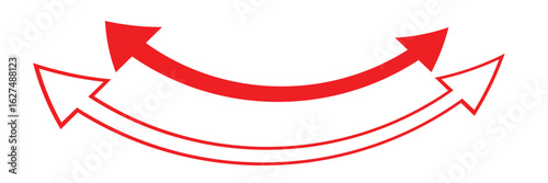 This is an illustration of an arrow going in both directions (red double arrow).EPS10