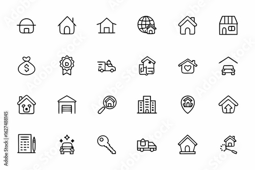 A linear step-by-step vector pack representing the full home buying or selling journey — ideal for real estate consultants, app UI, or educational platforms