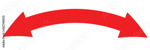 This is an illustration of an arrow going in both directions (red double arrow).EPS10