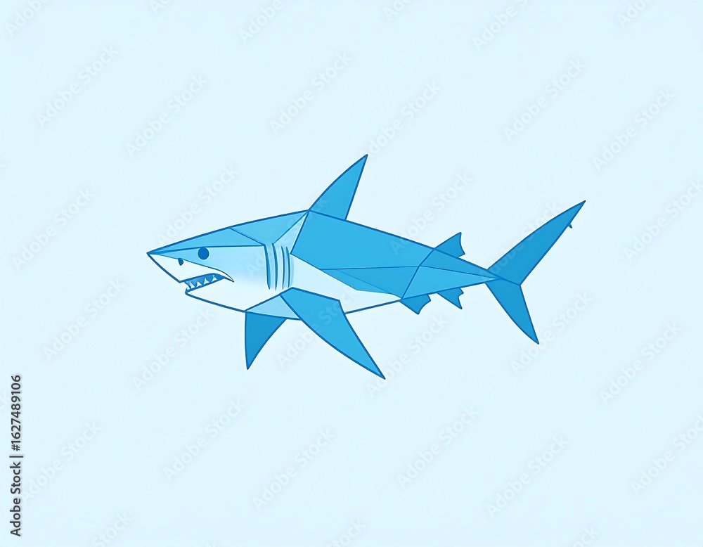 Fototapeta premium Abstract, stylized blue shark