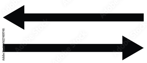 arrows pointing both ways. Both sided right left pointing arrow. Horizontal double-headed arrow. Dual sided arrow vector. Arrows data transfer icon. EPS10
