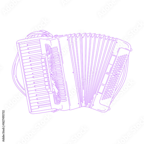 Accordion Line Art Illustration