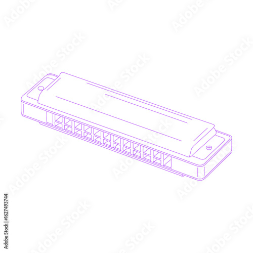 Harmonica Line Art Illustration