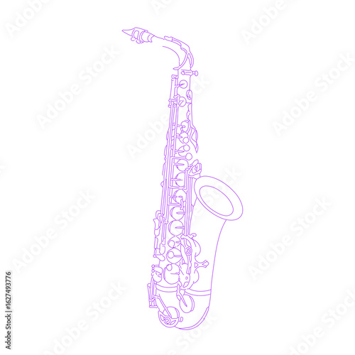 Saxophone Line Art Illustration