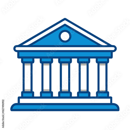 A stylized image of a classic building facade with columns, evoking the essence of a structured institution. the image captures the clean lines and symmetrical elegance of classical architecture.