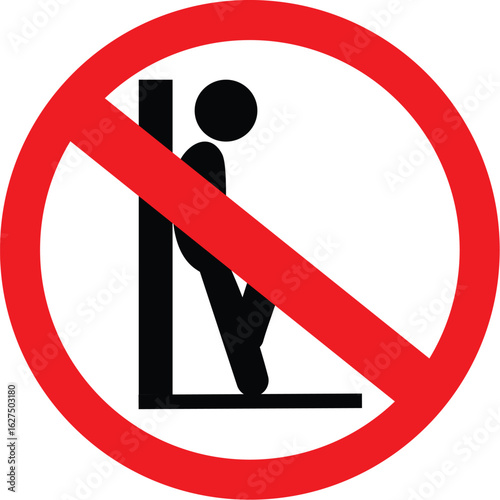 No Loitering Sign with Red Circle and Black Silhouette, Ideal for Public Safety Notices