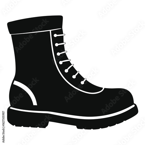Durable Black Leather Work Boots For Men