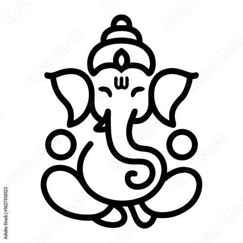 lord ganesha line art drawing, god ganesh picture, god ganesh vector image	