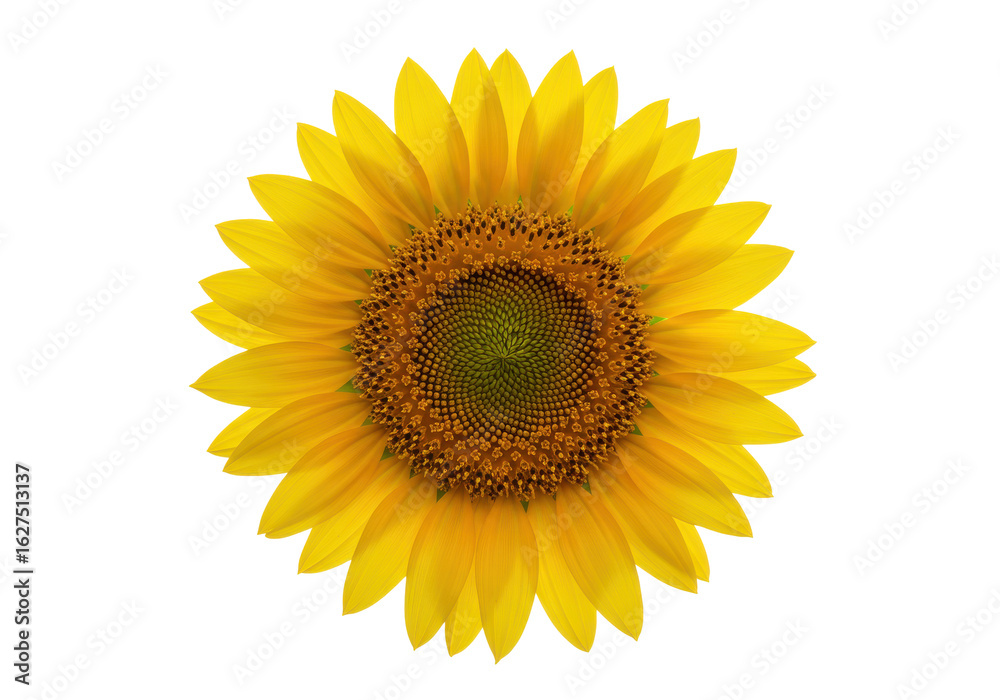 Fototapeta premium Vibrant sunflower blooming against a clear background, showcasing nature's beauty