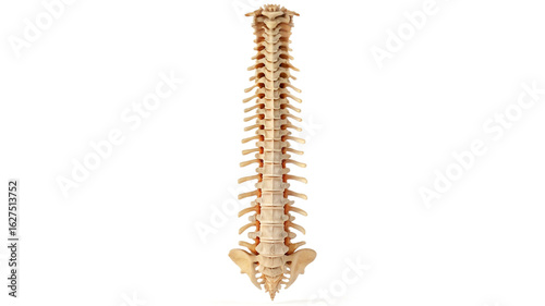 Realistic human spine anatomy isolated on white background