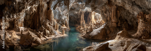 Exploration of Majestic Underground World: Discover the Awe-Inspiring Cave Adorned with Breathtaking Stalactites and Stalagmites in a Natural Masterpiece