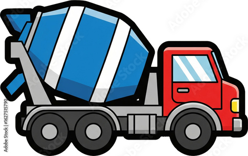 Cute Cement Mixer Truck Illustration