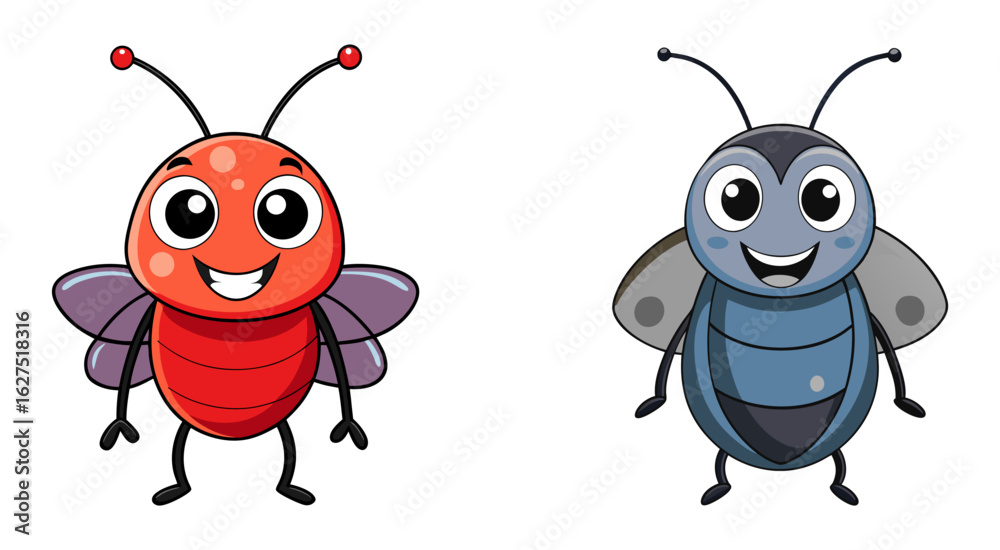 Obraz premium Cartoon bug character vector illustration design