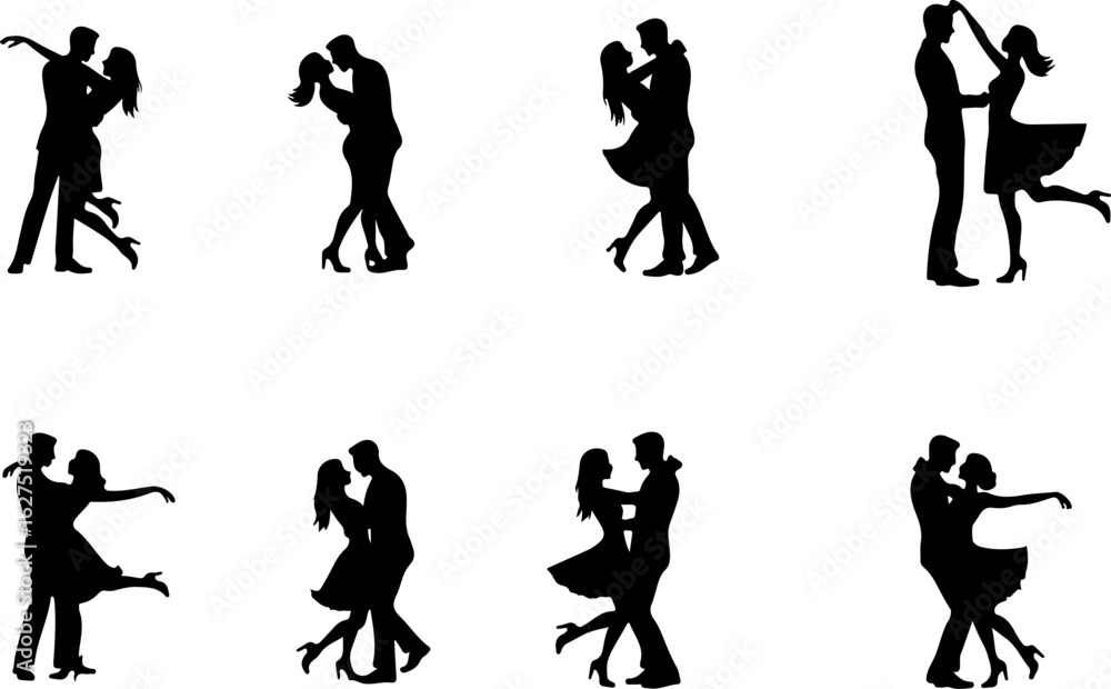 Naklejka premium Elegant Female Silhouette Profile Bundle