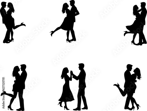 Dancing Couples And Female  Profile with Various Hairstyles" Bundle