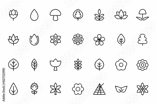 A calming collection of minimalist line art plants, emphasizing simplicity and elegance in every contour. Ideal for prints, digital planners, and sustainable product branding.