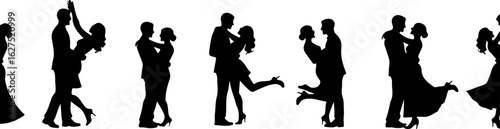 Dancing Couples And Female  Profile with Various Hairstyles" Bundle