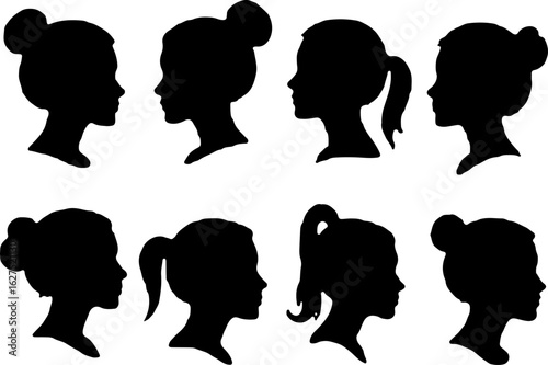 Dancing Couples And Female  Profile with Various Hairstyles" Bundle
