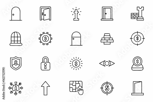 A minimalist one-line collection showcasing doors as metaphors for choices, innovation, and breakthrough in business — perfect for consultants and startups.